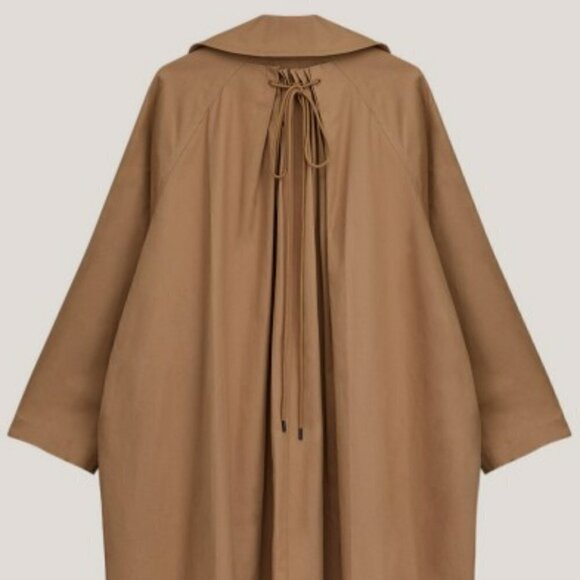 * RESERVED FOR DOROTHY * Gentle Herd Oversized Cotton Trench Coat in Beige - Picture 4 of 16